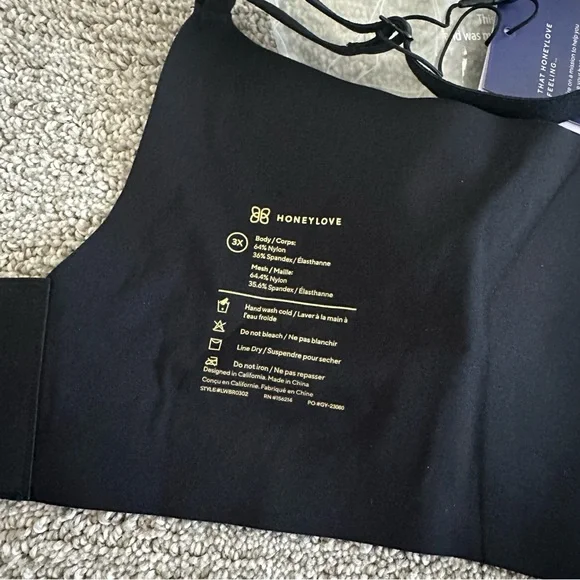 NWT HoneyLove Liftwear CrossOver Bra Size 3X - Picture 5 of 7